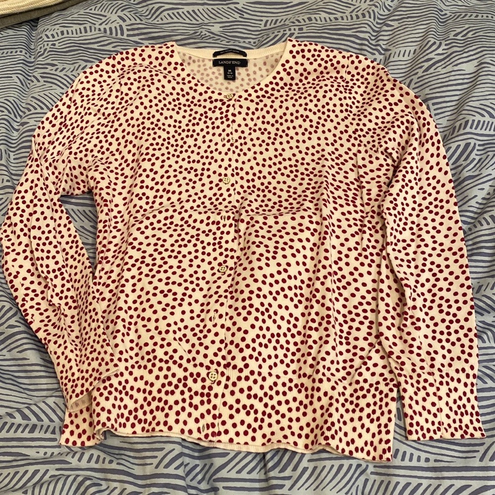 Polk-a-dot Cardigan by Lands’ End